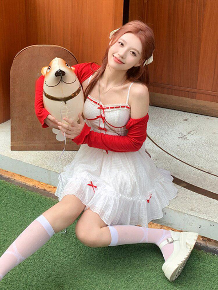 Quick Outfits, Modest Fashion Outfits Ideas Coquette Mini Dress With Cardigan Quick Outfits, Modest Fashion Outfits Ideas Coquette Mini Dress With Cardigan