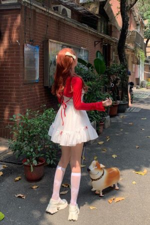 Quick Outfits, Modest Fashion Outfits Ideas Coquette Mini Dress With Cardigan