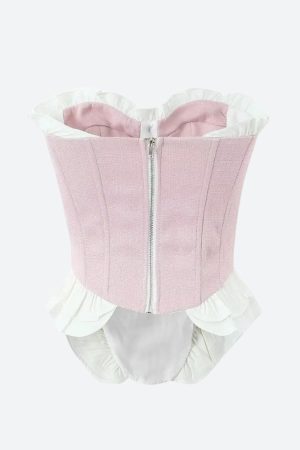 Quick Outfits, Modest Fashion Outfits Ideas Coquette Pink Corset Top