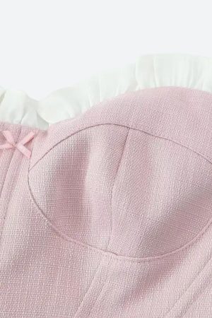 Quick Outfits, Modest Fashion Outfits Ideas Coquette Pink Corset Top