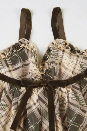 Quick Outfits, Modest Fashion Outfits Ideas Coquette Plaid Mini Dress