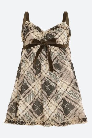 Quick Outfits, Modest Fashion Outfits Ideas Coquette Plaid Mini Dress