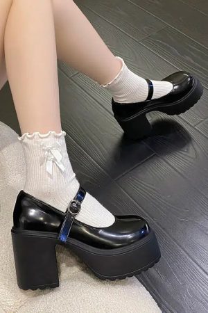 Quick Outfits, Modest Fashion Outfits Ideas Coquette Platform Chunky Mary Jane Shoes