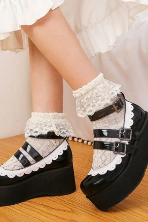 Quick Outfits, Modest Fashion Outfits Ideas Coquette Platform Mary Jane Shoes