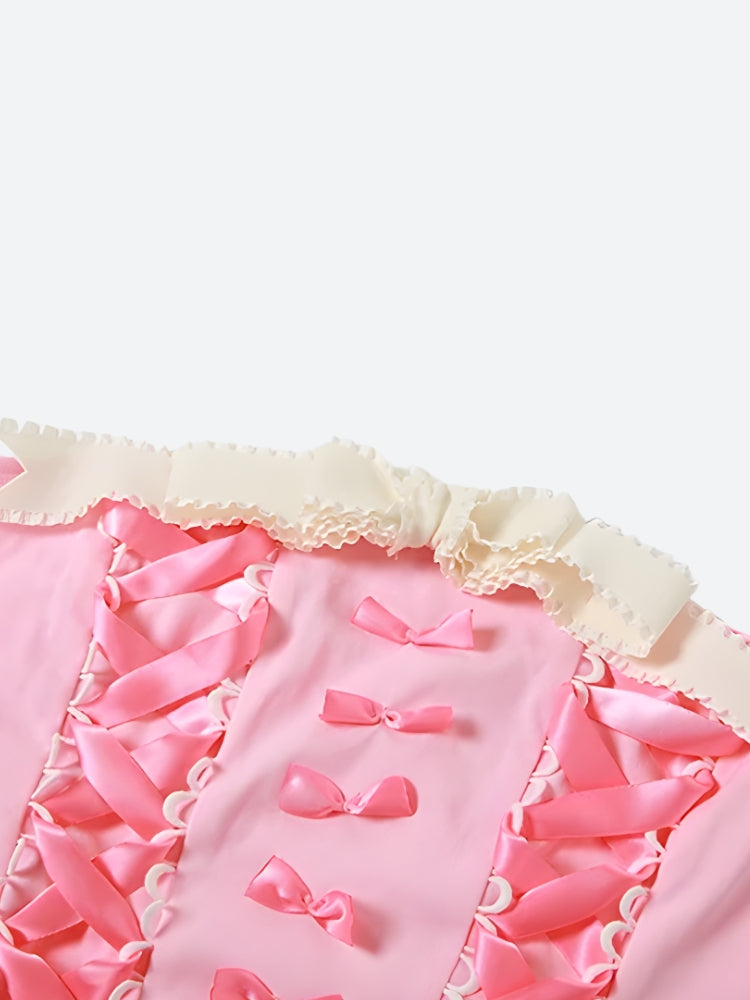 Quick Outfits, Modest Fashion Outfits Ideas Coquette Ribbon Bow Tube Top Quick Outfits, Modest Fashion Outfits Ideas Coquette Ribbon Bow Tube Top