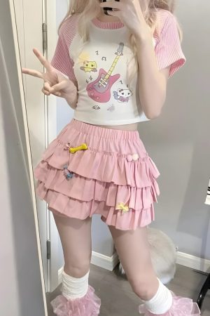 Quick Outfits, Modest Fashion Outfits Ideas Coquette Ruffle Mini Skort