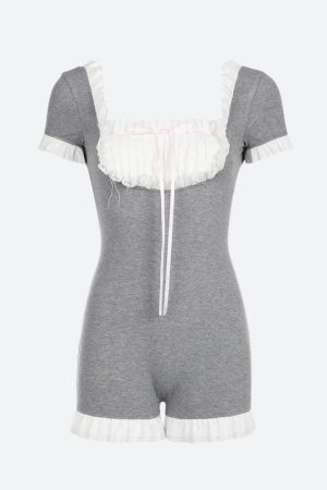 Quick Outfits, Modest Fashion Outfits Ideas Coquette Ruffled Backless Playsuit