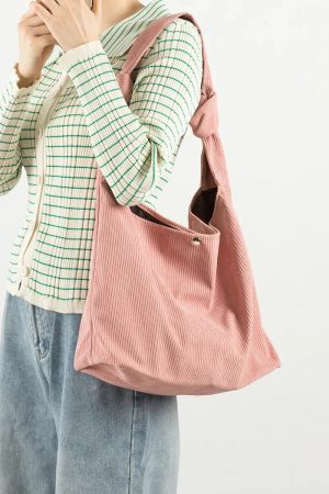 Quick Outfits, Modest Fashion Outfits Ideas Corduroy Hobo Shoulder Bag