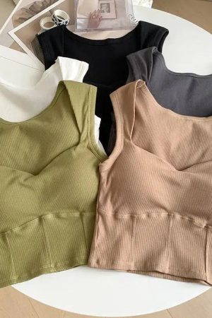 Quick Outfits, Modest Fashion Outfits Ideas Corduroy Square Neck Crop Top