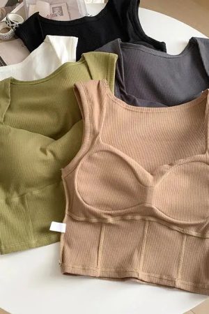 Quick Outfits, Modest Fashion Outfits Ideas Corduroy Square Neck Crop Top