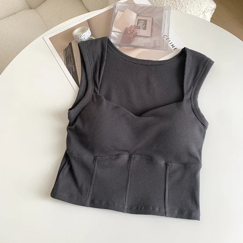 Quick Outfits, Modest Fashion Outfits Ideas Corduroy Square Neck Crop Top Quick Outfits, Modest Fashion Outfits Ideas Corduroy Square Neck Crop Top