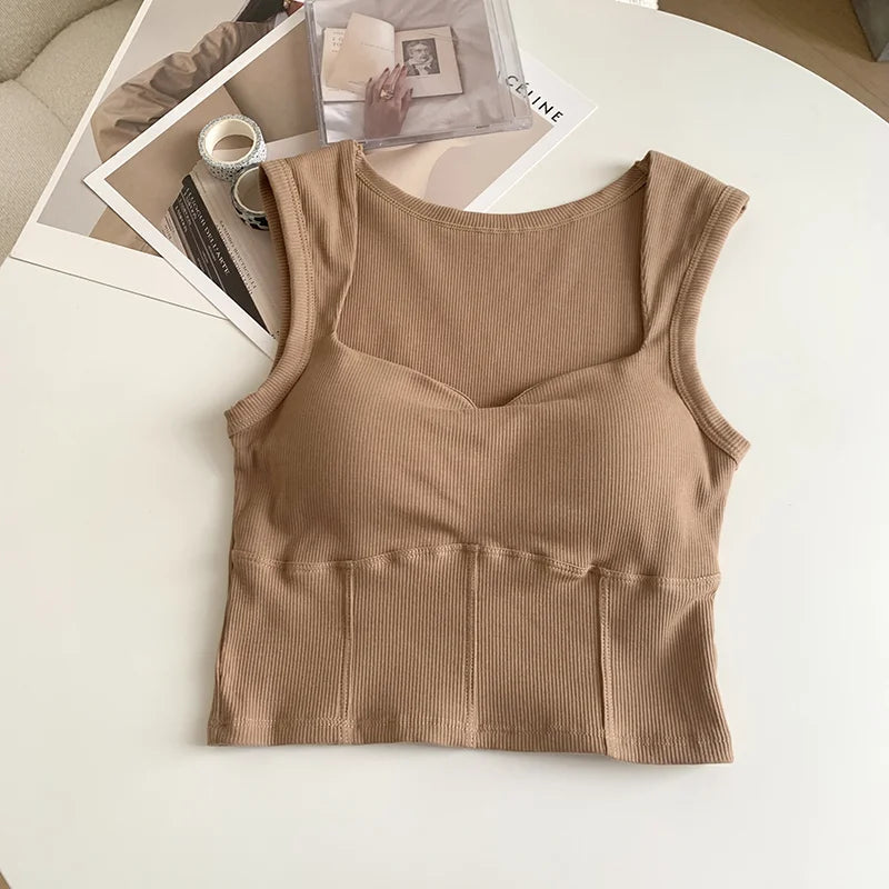 Quick Outfits, Modest Fashion Outfits Ideas Corduroy Square Neck Crop Top Quick Outfits, Modest Fashion Outfits Ideas Corduroy Square Neck Crop Top