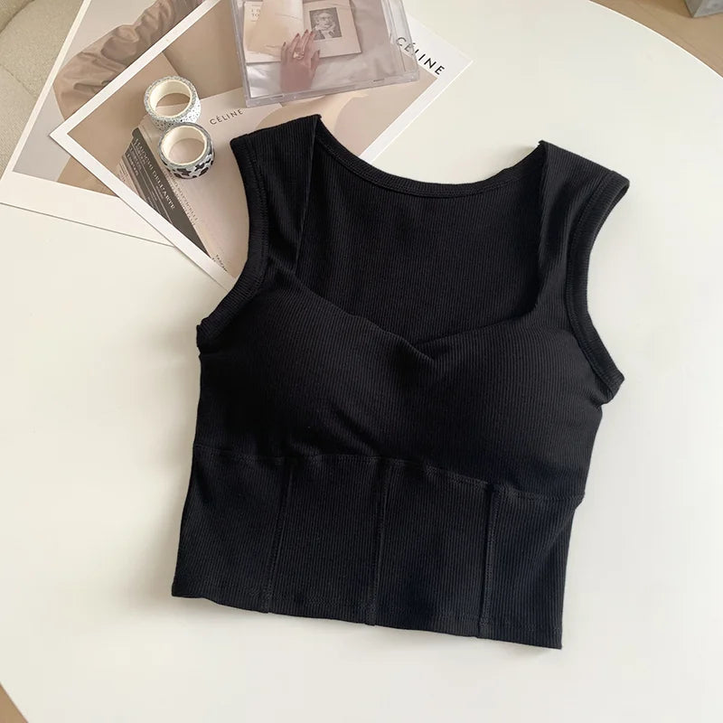 Quick Outfits, Modest Fashion Outfits Ideas Corduroy Square Neck Crop Top Quick Outfits, Modest Fashion Outfits Ideas Corduroy Square Neck Crop Top