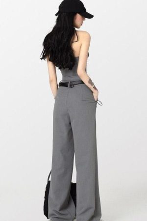 Quick Outfits, Modest Fashion Outfits Ideas Corset Top & Wide Leg Pants Two Piece Set