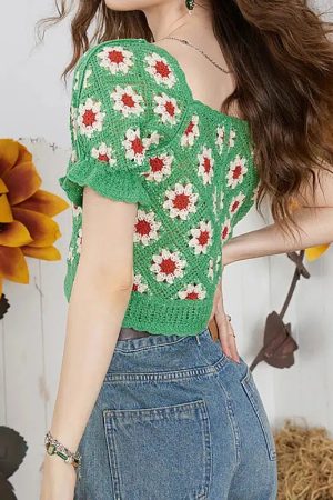 Quick Outfits, Modest Fashion Outfits Ideas Cottagecore Floral Crochet Cardigan