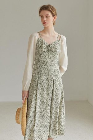 Quick Outfits, Modest Fashion Outfits Ideas Cottagecore Shirt Sleeve Floral Midi Dress