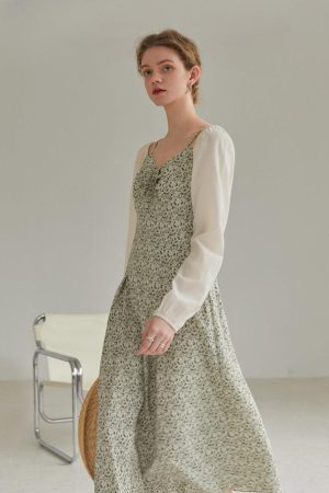 Quick Outfits, Modest Fashion Outfits Ideas Cottagecore Shirt Sleeve Floral Midi Dress