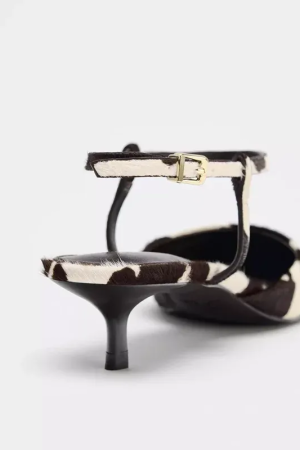 Quick Outfits, Modest Fashion Outfits Ideas Cow Print Pointed-Toe Kitten Heel