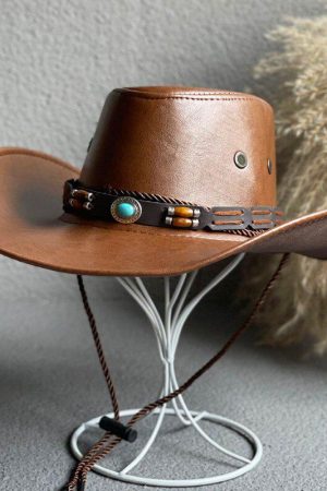 Quick Outfits, Modest Fashion Outfits Ideas Cowgirl Adjustable Faux Leather Western Hat