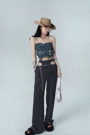 Quick Outfits, Modest Fashion Outfits Ideas Cowgirl Crop Denim Tube Top