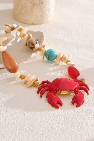 Quick Outfits, Modest Fashion Outfits Ideas Crab Beaded Necklace