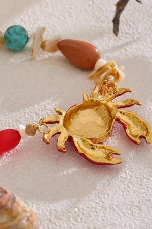 Quick Outfits, Modest Fashion Outfits Ideas Crab Beaded Necklace