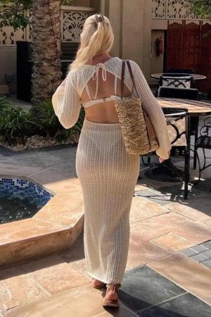Quick Outfits, Modest Fashion Outfits Ideas Crochet Maxi Dress