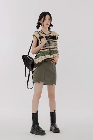 Quick Outfits, Modest Fashion Outfits Ideas Crochet Sweater Vest