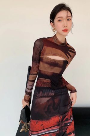 Quick Outfits, Modest Fashion Outfits Ideas Crop Top & Mesh Midi Dress Two Piece Set