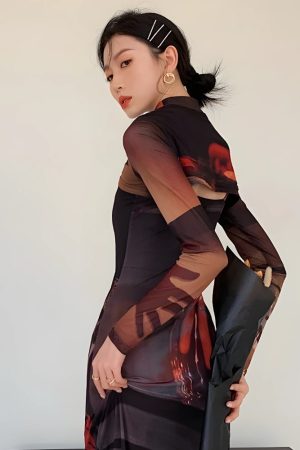 Quick Outfits, Modest Fashion Outfits Ideas Crop Top & Mesh Midi Dress Two Piece Set