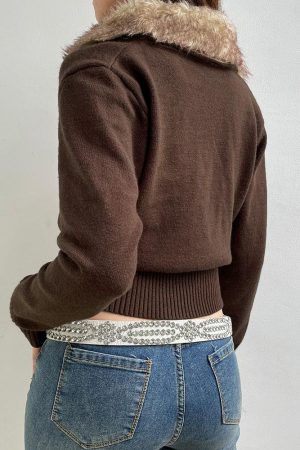 Quick Outfits, Modest Fashion Outfits Ideas Cropped Design Zip-Up Cardigan