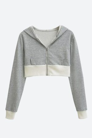 Quick Outfits, Modest Fashion Outfits Ideas Cropped Hoodie & Mini Skirt Two Piece Set