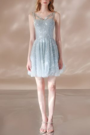 Quick Outfits, Modest Fashion Outfits Ideas Crystal Strap Sequin Mini Dress