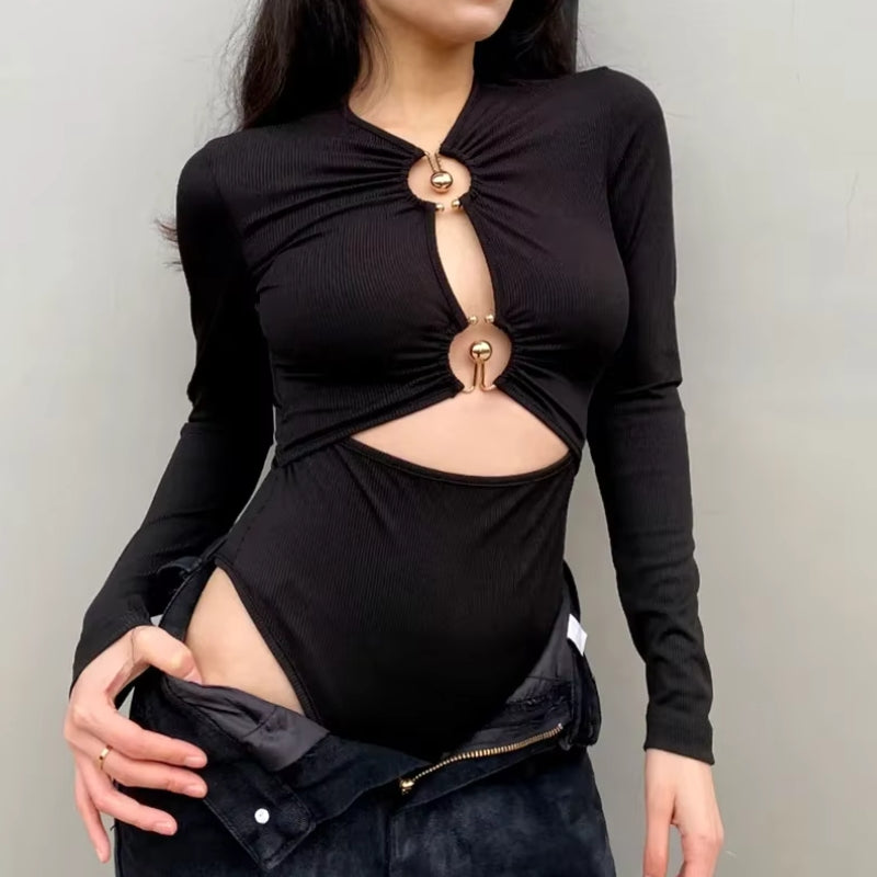 Quick Outfits, Modest Fashion Outfits Ideas Cut Out Open Front Bodysuit Quick Outfits, Modest Fashion Outfits Ideas Cut Out Open Front Bodysuit