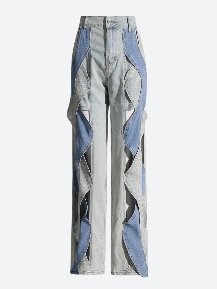 Quick Outfits, Modest Fashion Outfits Ideas Cut Out Patch Denim Jeans Quick Outfits, Modest Fashion Outfits Ideas Cut Out Patch Denim Jeans