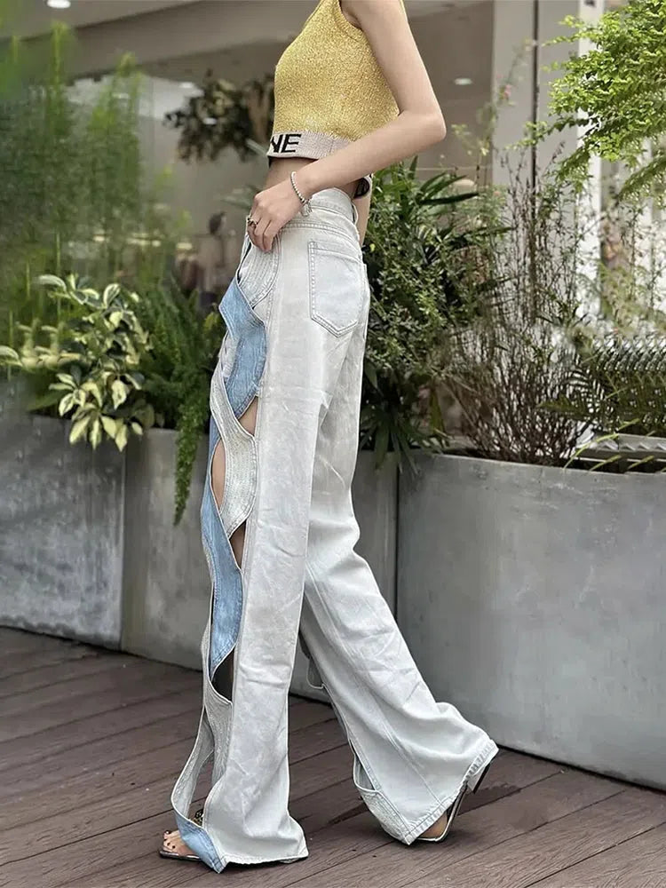 Quick Outfits, Modest Fashion Outfits Ideas Cut Out Patch Denim Jeans Quick Outfits, Modest Fashion Outfits Ideas Cut Out Patch Denim Jeans