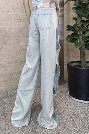 Quick Outfits, Modest Fashion Outfits Ideas Cut Out Patch Denim Jeans