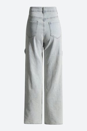 Quick Outfits, Modest Fashion Outfits Ideas Cut Out Patch Denim Jeans