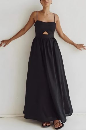 Quick Outfits, Modest Fashion Outfits Ideas Cut Out Slit Maxi Dress