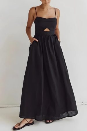 Quick Outfits, Modest Fashion Outfits Ideas Cut Out Slit Maxi Dress
