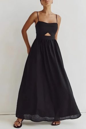 Quick Outfits, Modest Fashion Outfits Ideas Cut Out Slit Maxi Dress