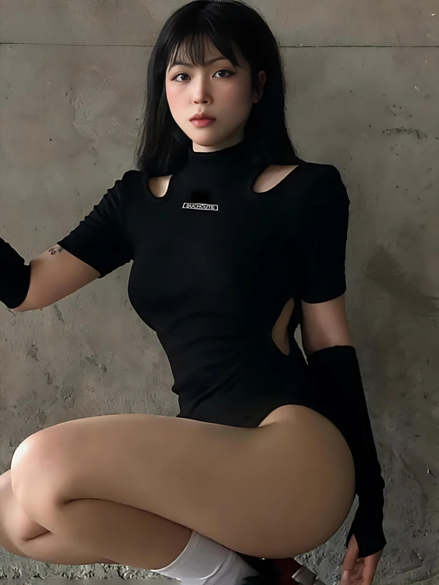 Quick Outfits, Modest Fashion Outfits Ideas Cyberpunk Cut Out Corduroy Bodysuit Quick Outfits, Modest Fashion Outfits Ideas Cyberpunk Cut Out Corduroy Bodysuit