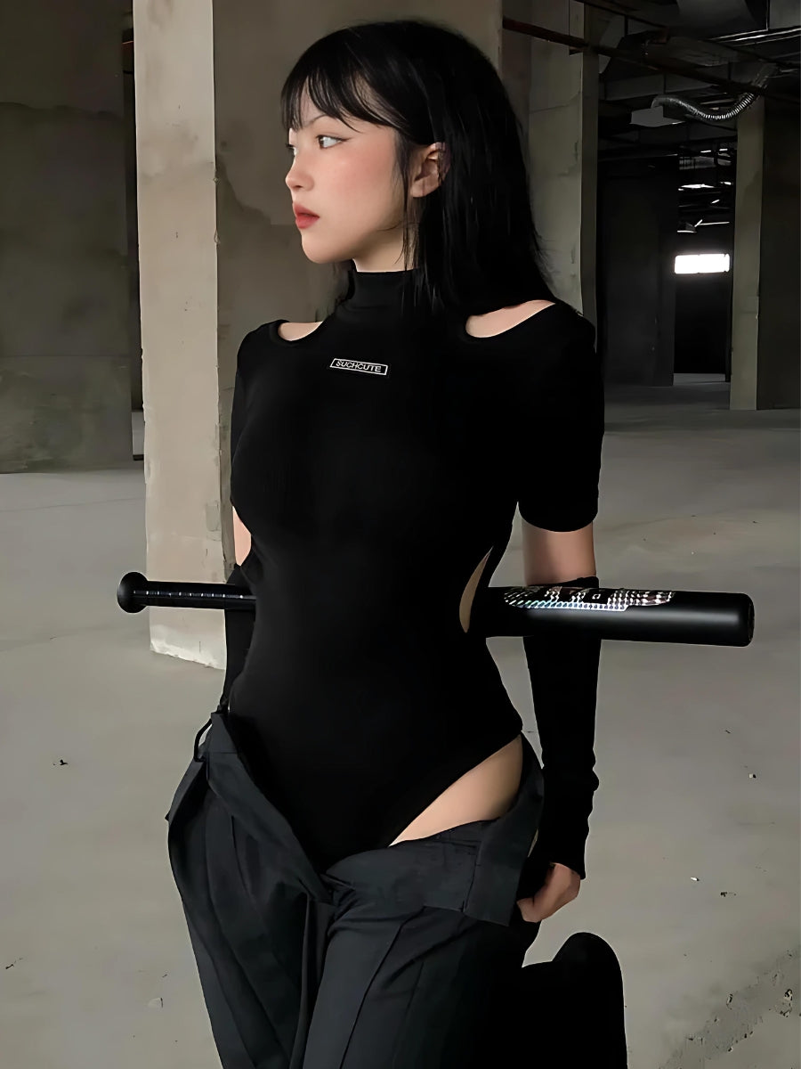 Quick Outfits, Modest Fashion Outfits Ideas Cyberpunk Cut Out Corduroy Bodysuit Quick Outfits, Modest Fashion Outfits Ideas Cyberpunk Cut Out Corduroy Bodysuit