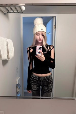 Quick Outfits, Modest Fashion Outfits Ideas Cyberpunk Cut Out Top