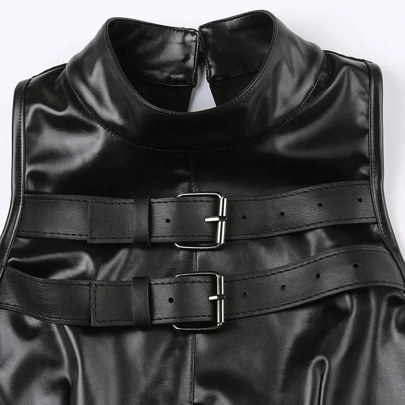 Quick Outfits, Modest Fashion Outfits Ideas Cyberpunk Faux Leather Crop Top Quick Outfits, Modest Fashion Outfits Ideas Cyberpunk Faux Leather Crop Top