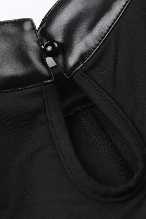 Quick Outfits, Modest Fashion Outfits Ideas Cyberpunk Faux Leather Crop Top