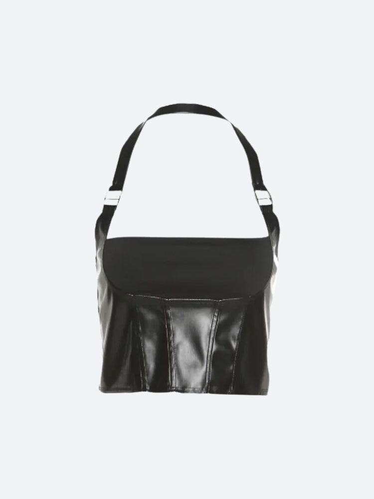 Quick Outfits, Modest Fashion Outfits Ideas Cyberpunk Halter Neck Crop Top Quick Outfits, Modest Fashion Outfits Ideas Cyberpunk Halter Neck Crop Top