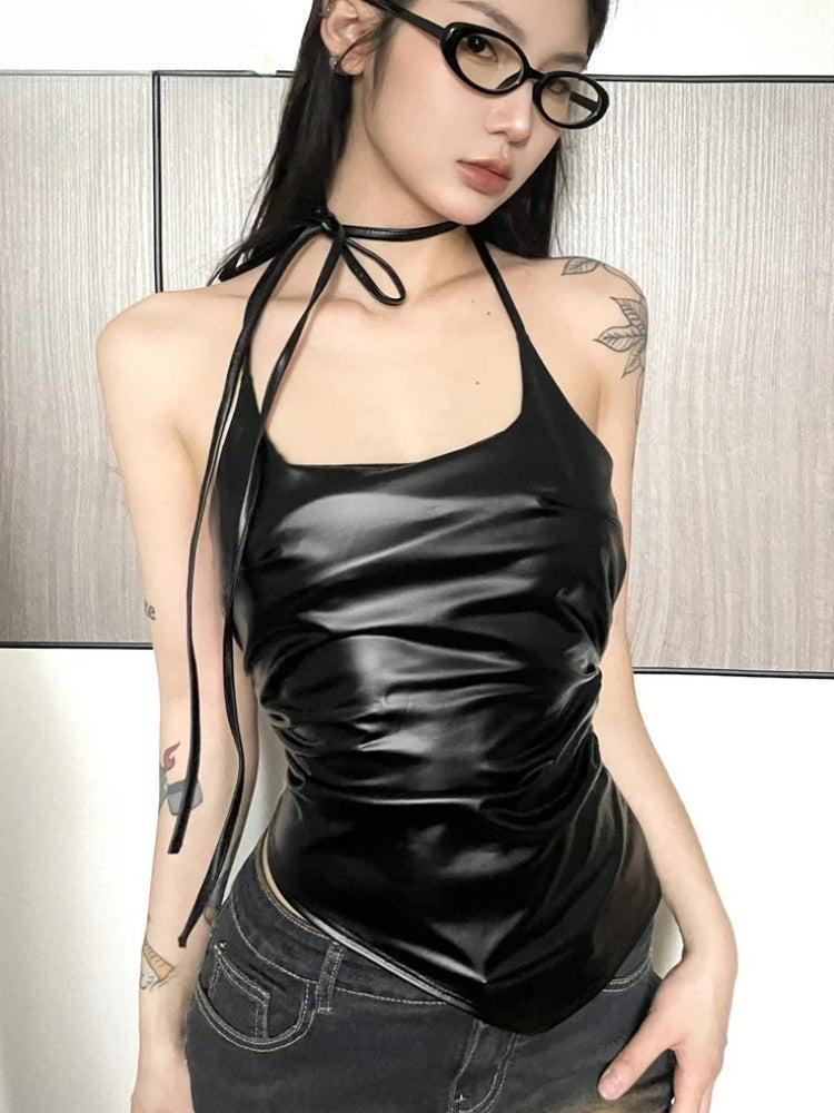 Quick Outfits, Modest Fashion Outfits Ideas Cyberpunk Halter Neck Tie Top Quick Outfits, Modest Fashion Outfits Ideas Cyberpunk Halter Neck Tie Top