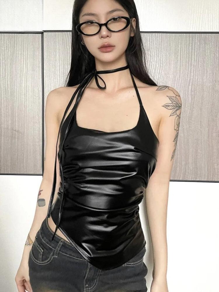 Quick Outfits, Modest Fashion Outfits Ideas Cyberpunk Halter Neck Tie Top Quick Outfits, Modest Fashion Outfits Ideas Cyberpunk Halter Neck Tie Top