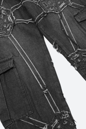 Quick Outfits, Modest Fashion Outfits Ideas Cyberpunk Patchwork Jeans